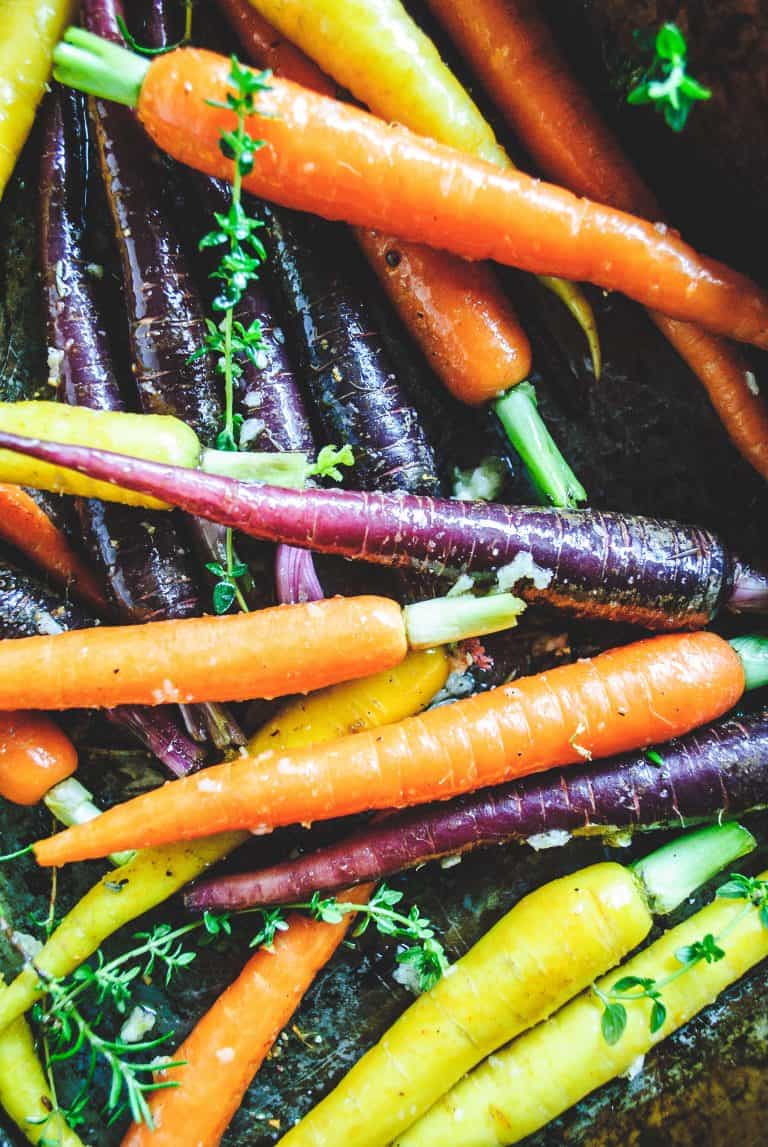 Roasted Baby Rainbow Carrots W/ Cumin Kefir Dressing (Plus Health Benefits) Prana Thrive