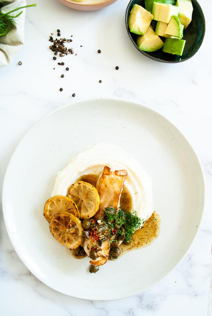 Lemon & Caper Fish W/ Cauliflower Mash Prana Thrive